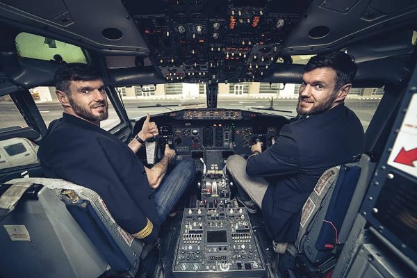 lavtwins travelling in a cockpit